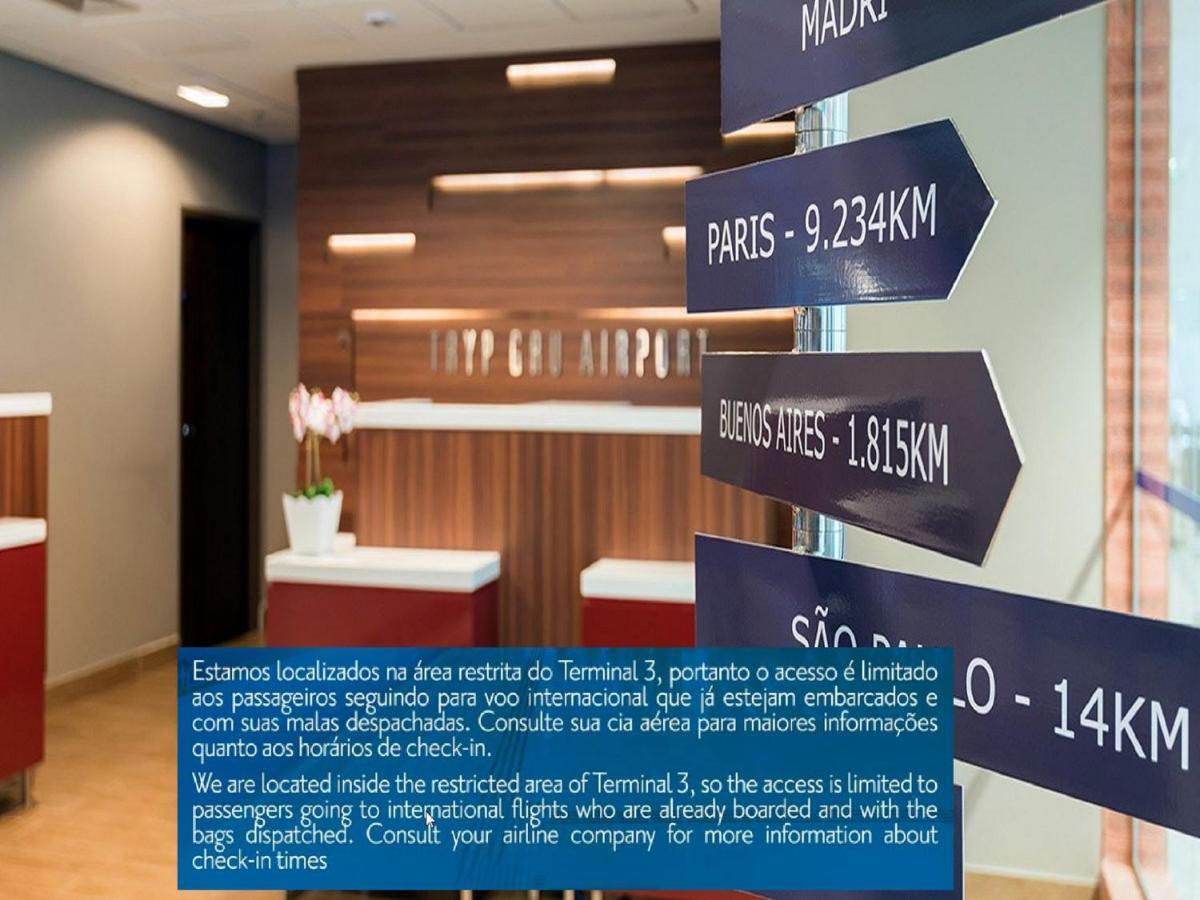 Tryp By Wyndham Sao Paulo Airport - Hotel De Transito Terminal 3 -Lado Ar - Area Restrita A Passageiros Ja Embarcados - Piso 1 Guarulhos Luaran gambar